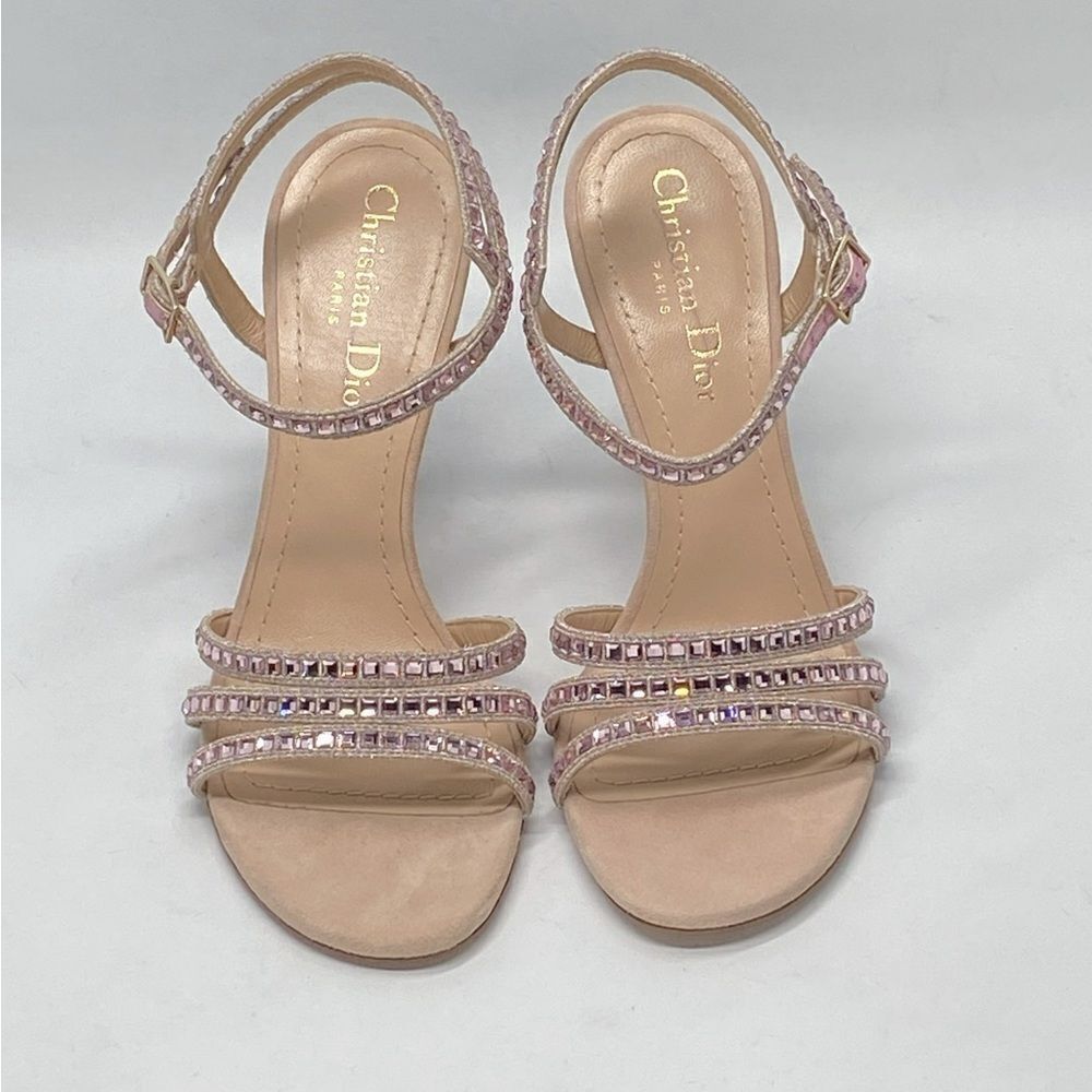 Dior Gem Embroidered Crystal Suede Heel Sandals size 36.5 - Picture 4 of 15